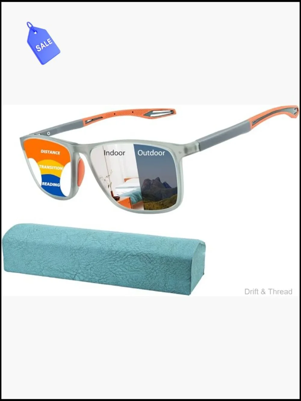 Progressive Photochromic Reading Glasses Blue Light Blocking Multifocal Readers